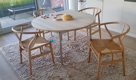 Image 1 of Carl Hansen Dining Table + Chairs (Ch388 + Ch24)