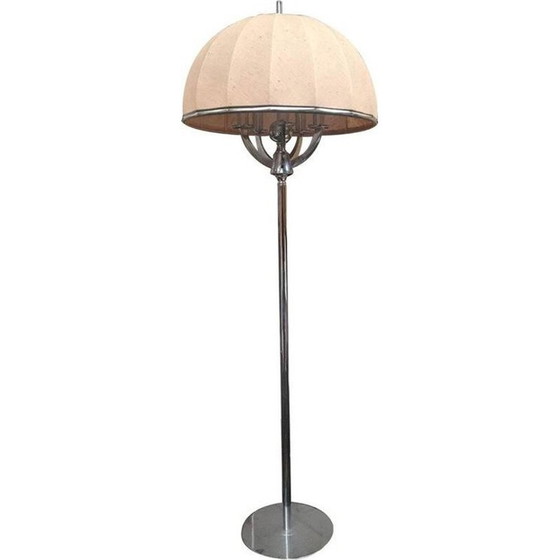 Image 1 of Vintage one foot chrome plated metal floor lamp, 1960
