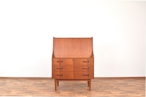 Mid-Century Danish Teak Secretary By Gunnar Nielsen For Tibergaard, 1960S.