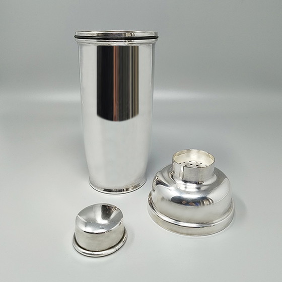 Image 1 of 1960s Gorgeous Cocktail Shaker Silver Plated by Zanetta. Made in Italy