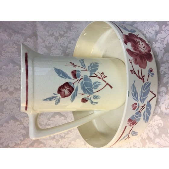 Image 1 of Vintage Art Nouveau white earthenware toiletry set, France 1900