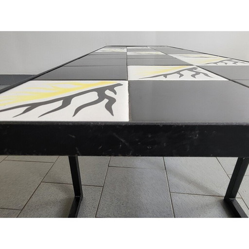 Vintage lacquered metal coffee table, 1950