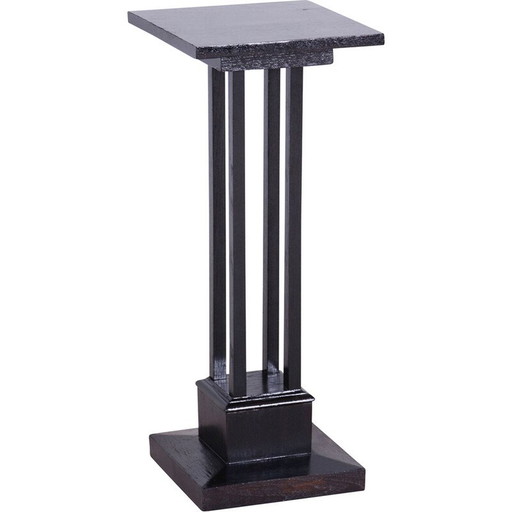 Vintage Art Deco oak pedestal, Czechoslovakia 1920