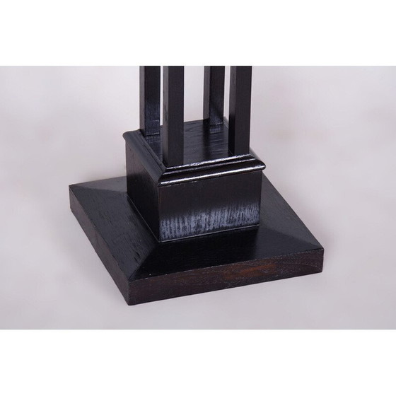 Image 1 of Vintage Art Deco oak pedestal, Czechoslovakia 1920