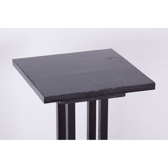 Image 1 of Vintage Art Deco oak pedestal, Czechoslovakia 1920