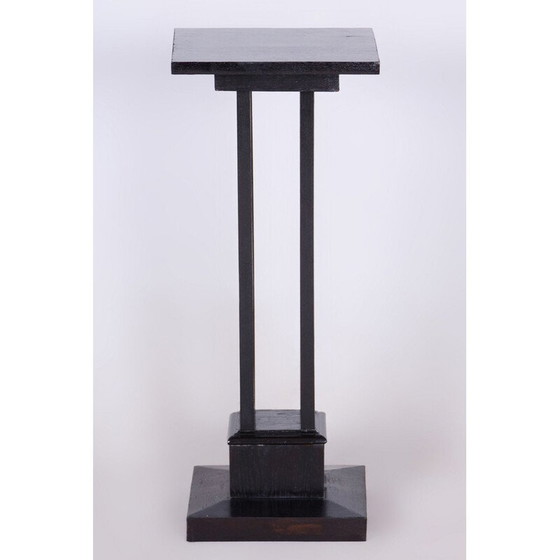 Image 1 of Vintage Art Deco oak pedestal, Czechoslovakia 1920