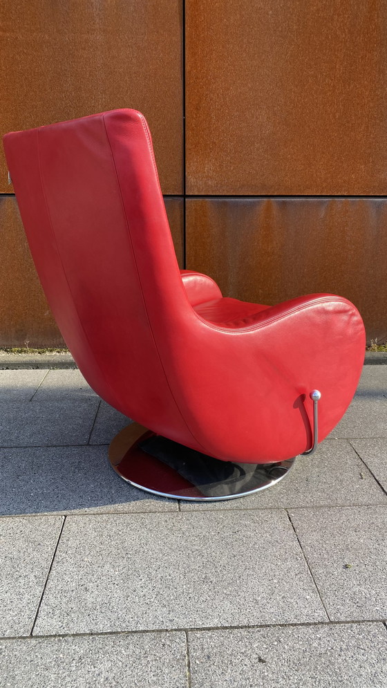 Image 1 of Koinor Design Fauteuil à bascule cuir rouge