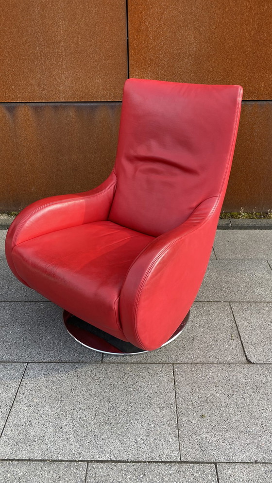 Image 1 of Koinor Design Fauteuil à bascule cuir rouge