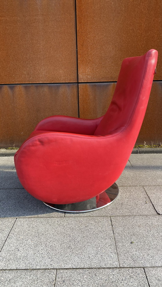 Image 1 of Koinor Design Fauteuil à bascule cuir rouge