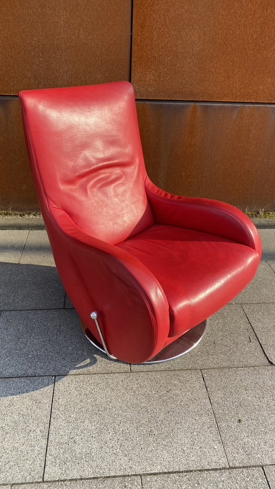 Image 1 of Koinor Design Fauteuil à bascule cuir rouge