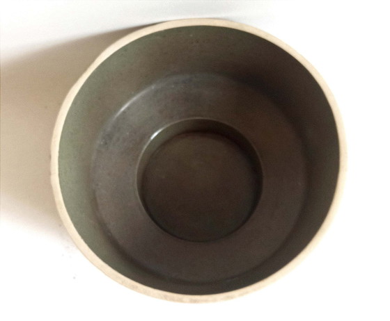 Image 1 of Textured Ceramic Fruit Bowl Khaki 70's Ø 23,5 Cm