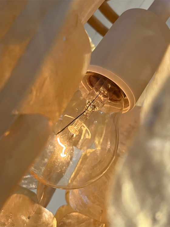 Image 1 of Set of 2 Capiz shell hanging lamps