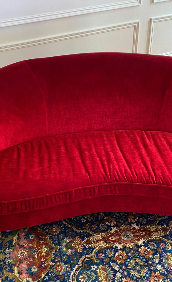 Image 1 of Design sofa red velvet