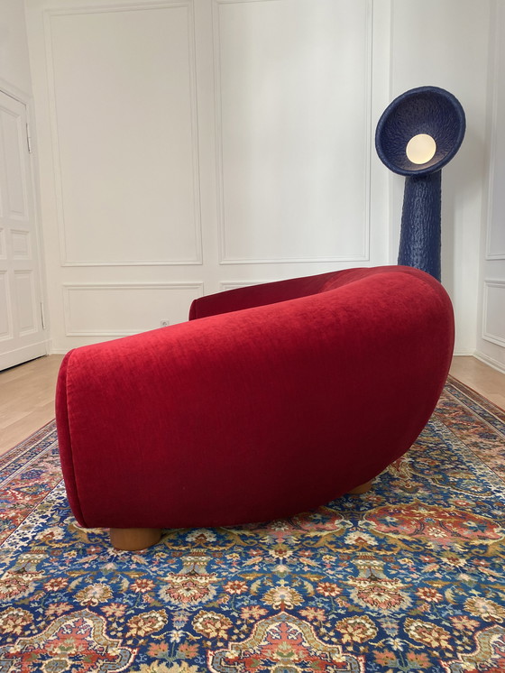 Image 1 of Design sofa red velvet