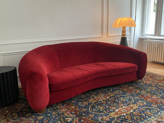 Image 1 of Design sofa red velvet