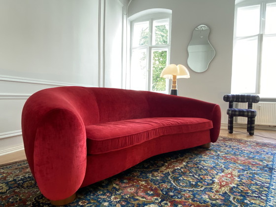 Image 1 of Design sofa red velvet