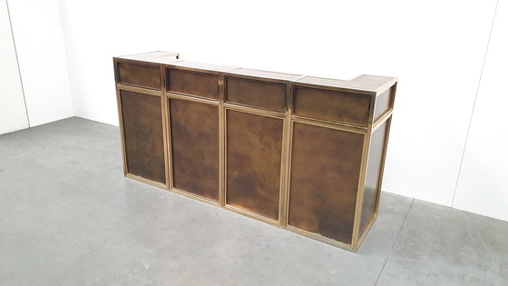 Image 1 of Brass modular regency bar Maison Jansen France 1970s