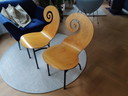 Design dining table Maroeska Metz with 6 violin chairs