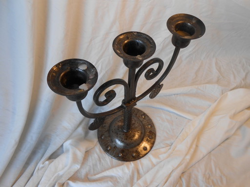 Wrought iron candlestick Hugo Berger (Goberg)