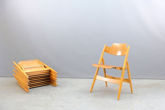 Image 1 of Vintage SE18 Folding chairs by Egon Eiermann for Wilde + Spieth, set of 6