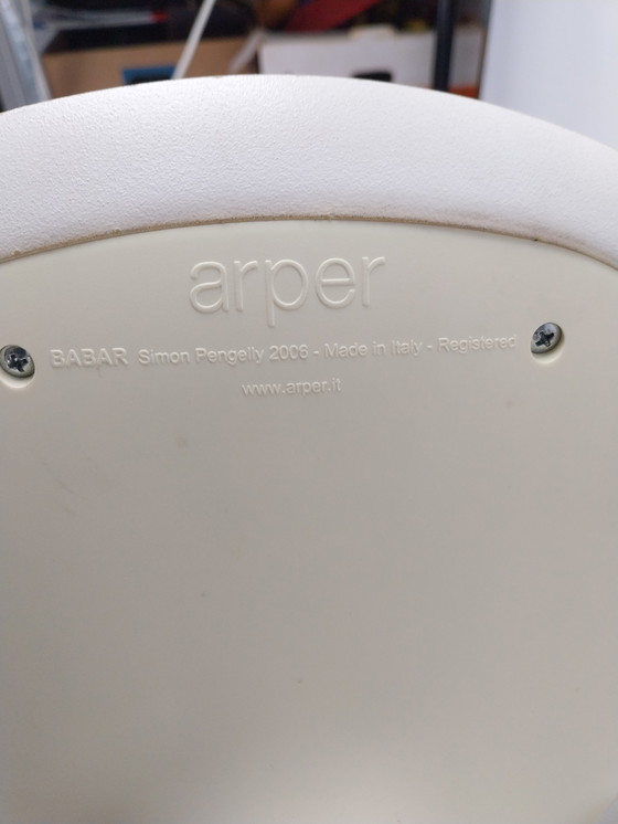 Image 1 of 3 Arper height-adjustable white stools 