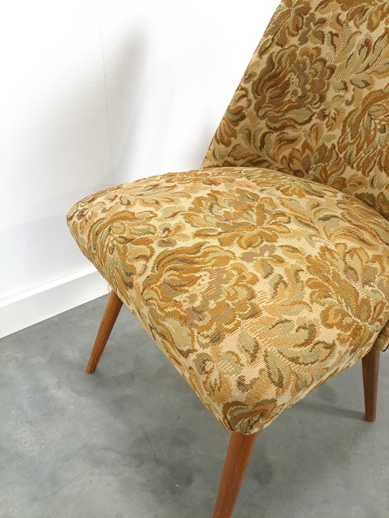 Image 1 of Bloemen chair with brown artificial leather vintage