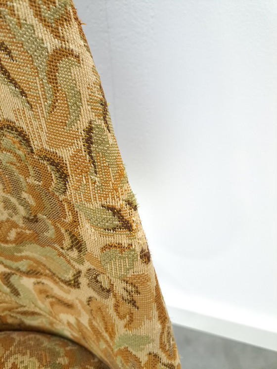 Image 1 of Bloemen chair with brown artificial leather vintage