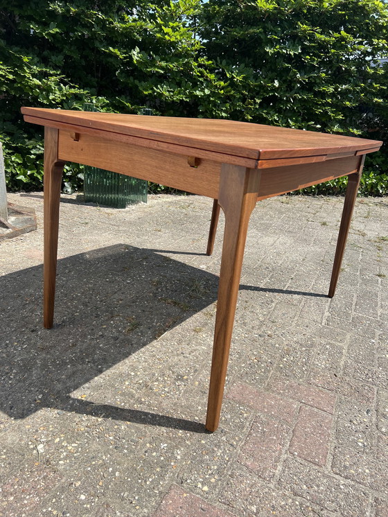 Image 1 of Mid Century dining room table, extendable