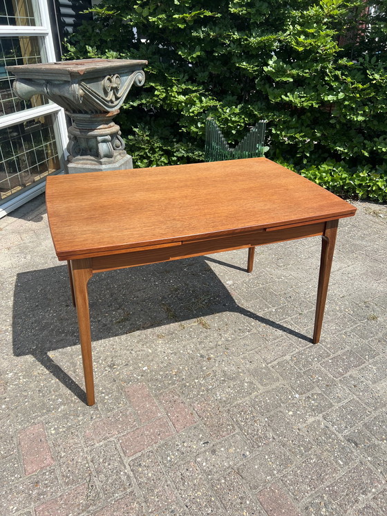 Image 1 of Mid Century dining room table, extendable