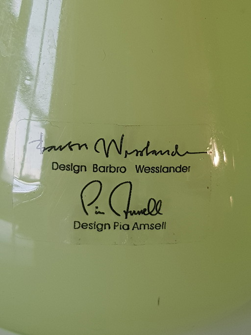 3x Vases vintage par Pia Amsell & Barbro Wesslander Designs