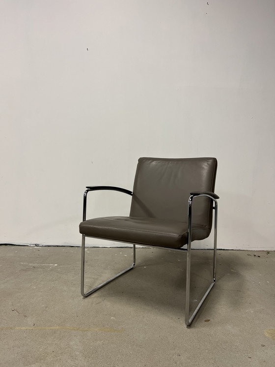 Image 1 of Fauteuil Leolux Talassa cuir gris