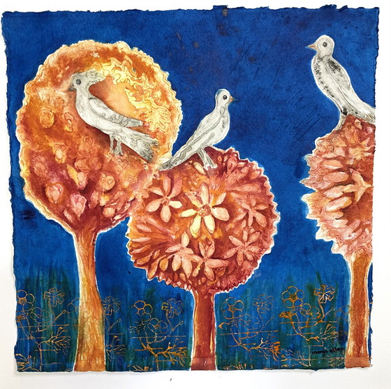 Image 1 of Peinture "Oiseaux" de Margo Ellen