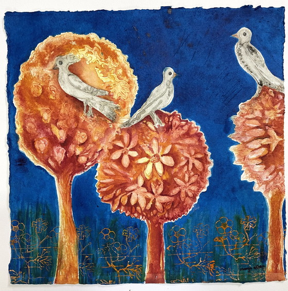 Image 1 of Peinture "Oiseaux" de Margo Ellen