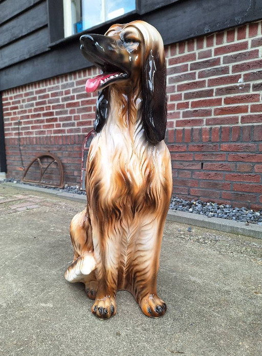 Italian porcelain statue of an Afghan hound