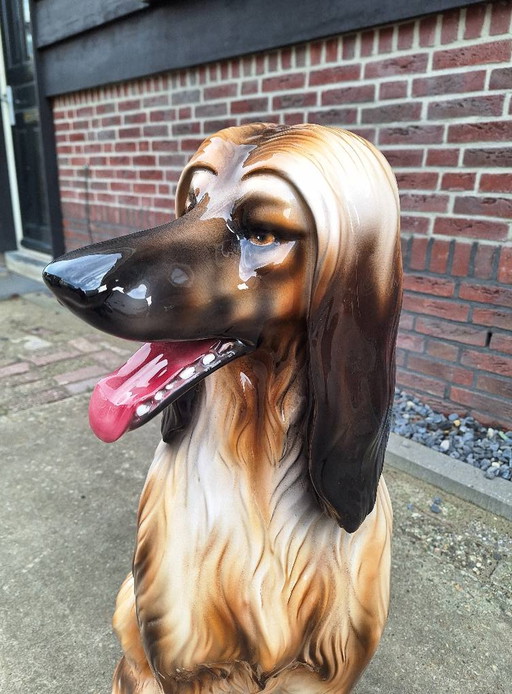 Italian porcelain statue of an Afghan hound