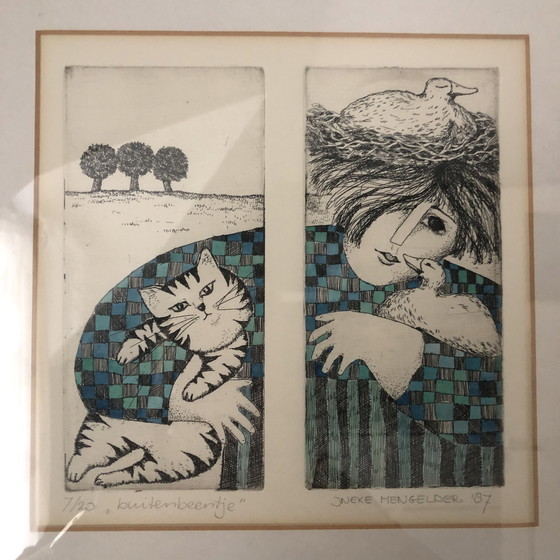 Image 1 of Ineke Mengelder etching 7/20 Outside bit