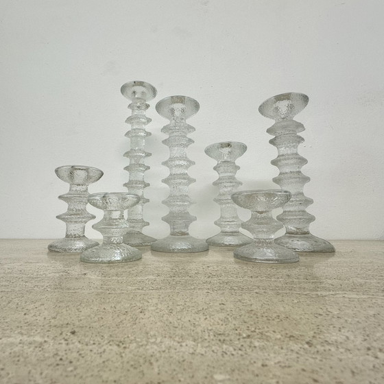 Image 1 of Set of 7 candle holders by Timo Sarpaneva for IIttala , 1970s