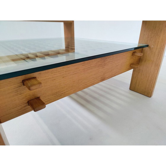 Image 1 of Mid-century coffee table in wood and glass by Guiseppe Rivadossi, Italy 1950s