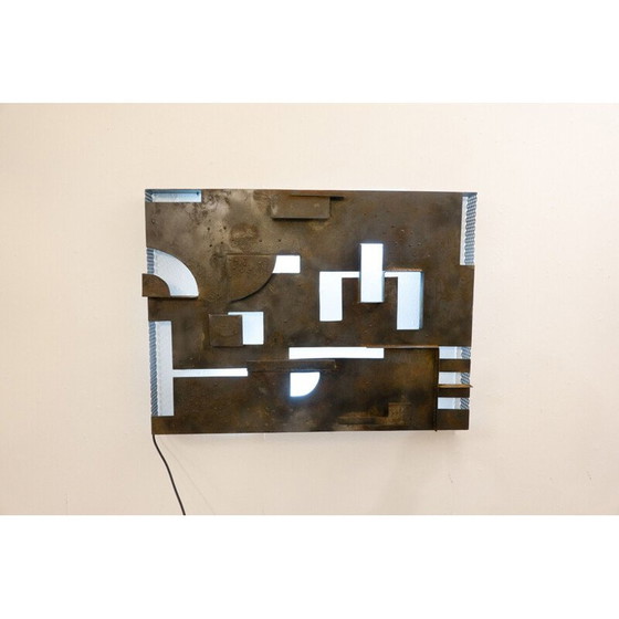 Image 1 of Brutalist vintage metal wall lamp