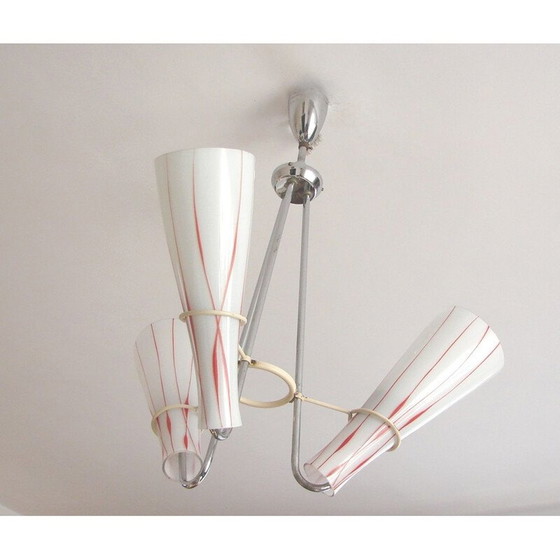 Image 1 of Lampadario vintage nichelato di Zukov, 1970