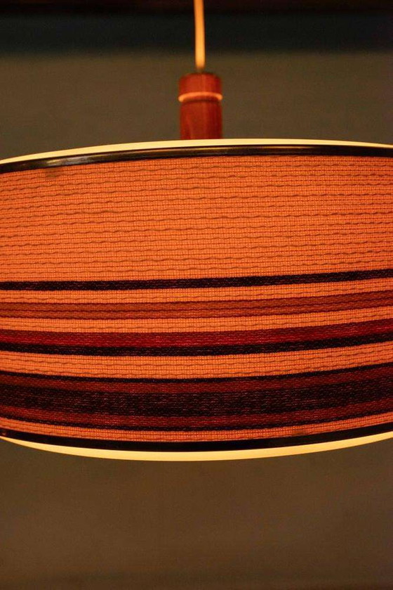 Image 1 of Bohemian pendant lamp fabric, Midcentury Swedish pendant