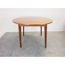 Vintage teak veneer round extendable dining table 1950