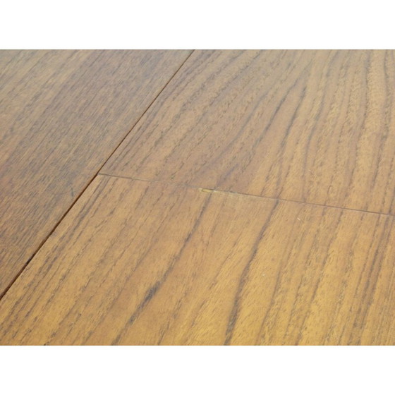 Image 1 of Vintage teak veneer round extendable dining table 1950