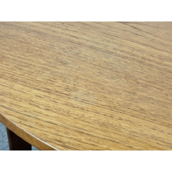 Image 1 of Vintage teak veneer round extendable dining table 1950
