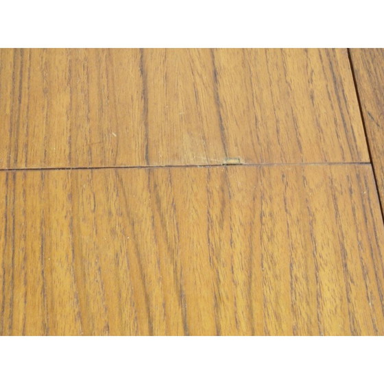 Image 1 of Vintage teak veneer round extendable dining table 1950