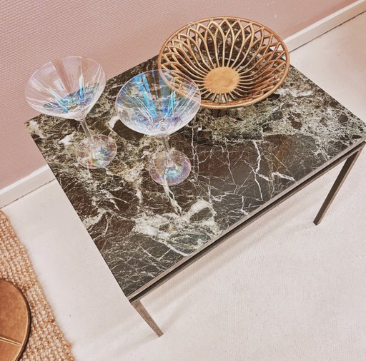 Marble And Metal Side Table