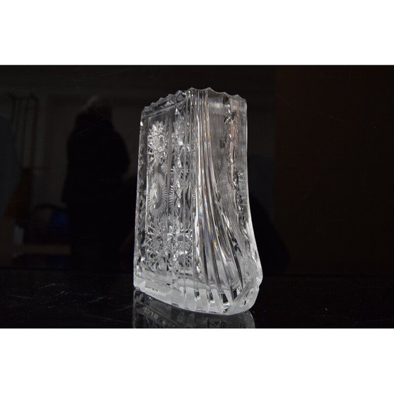 Image 1 of Vintage vase in cut crystal glass, 1960s