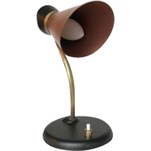 Faretto vintage in ottone e ferro, anni '50