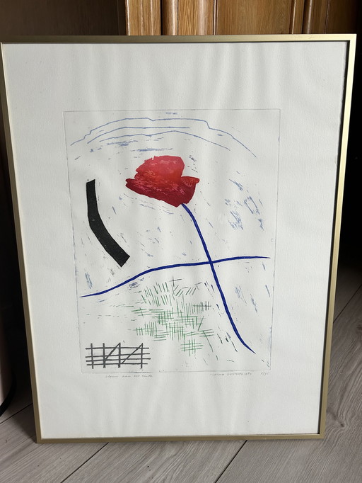 Harrie Gerritz - Flower at the end 5/75 Silkscreen