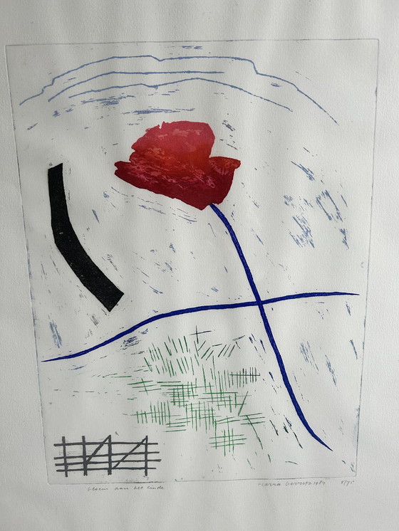 Image 1 of Harrie Gerritz - Fleur à la fin 5/75 Sérigraphie